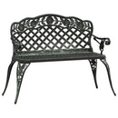 Havebænk 108 cm støbt aluminium grøn