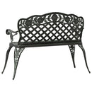 Havebænk 108 cm støbt aluminium grøn