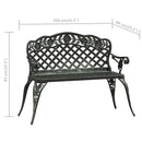Havebænk 108 cm støbt aluminium grøn