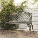 Havebænk 108 cm støbt aluminium grøn