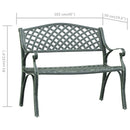 havebænk 102 cm støbt aluminium grøn