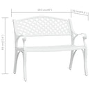 havebænk 102 cm støbt aluminium hvid