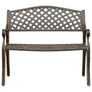 havebænk 102 cm støbt aluminium bronzefarvet