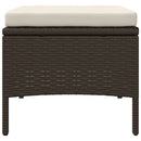 2-personers havesofa med bord og skamler polyrattan brun