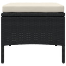 2-personers havesofa med bord og skamler polyrattan sort