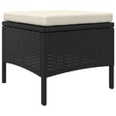 2-personers havesofa med bord og skamler polyrattan sort