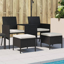 2-personers havesofa med bord og skamler polyrattan sort