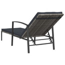 liggestole med bord 2 stk. polyrattan grå