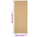gulvtæppe 100x250 cm naturlig sisal