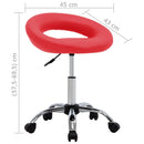 drejelig spisebordsstol kunstlæder rød