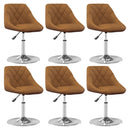 drejelige spisebordsstole 6 stk. velour brun