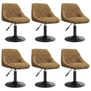 drejelige spisebordsstole 6 stk. velour brun