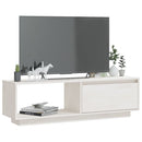 tv-bord 110x30x33,5 cm massivt fyrretræ hvid