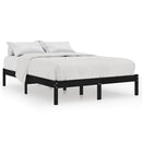 sengestel 140x190 cm massivt fyrretræ sort