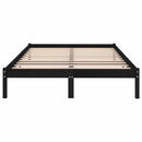 sengestel 140x190 cm massivt fyrretræ sort