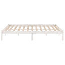 sengeramme 150x200 cm King Size massivt fyrretræ hvid