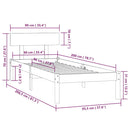 sengeramme 90x200 cm massivt fyrretræ