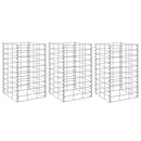 gabion-højbede 3 stk. 30x30x50 cm jern
