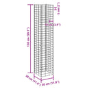 gabion-højbede 3 stk. 30x30x150 cm jern