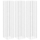 gabion-højbede 3 stk. 30x30x200 cm jern