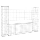 gabionkurv med 2 stolper 140x20x100 cm U-facon jern