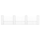 gabionkurv med 4 stolper 380x20x100 cm U-facon jern