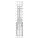 gabionkurv med 4 stolper 380x20x100 cm U-facon jern