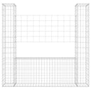 gabionkurv med 2 stolper 140x20x150 cm U-facon jern