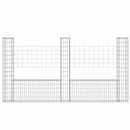 gabionkurv med 3 stolper 260x20x150 cm U-facon jern