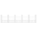 gabionkurv med 6 stolper 620x20x150 cm U-facon jern