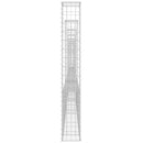 gabionkurv med 7 stolper 740x20x150 cm U-facon jern
