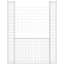 gabionkurv med 2 stolper 140x20x200 cm U-facon jern