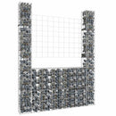 gabionkurv med 2 stolper 140x20x200 cm U-facon jern
