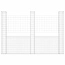 gabionkurv med 3 stolper 260x20x200 cm U-facon jern