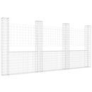 gabionkurv med 4 stolper 380x20x200 cm U-facon jern