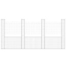 gabionkurv med 4 stolper 380x20x200 cm U-facon jern