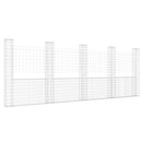 gabionkurv med 5 stolper 500x20x200 cm U-facon jern