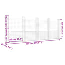 gabionkurv med 5 stolper 500x20x200 cm U-facon jern