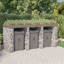 gabionvæg til skraldespand 270x91x120 cm galvaniseret jern