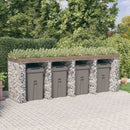 gabionvæg til skraldespand 350x91x120 cm galvaniseret jern
