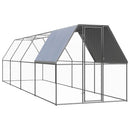 udendørs hønsegård 2x8x2 m galvaniseret stål