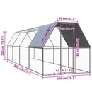 udendørs hønsegård 2x8x2 m galvaniseret stål