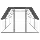 udendørs hønsegård 3x8x2 m galvaniseret stål