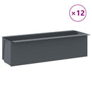 blomsterkasser til Euro-paller 12 stk. 36x13,5x9,5 cm PP grå