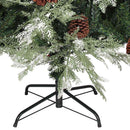 juletræ med grankogler og lys PVC og PE 195 cm grøn og hvid