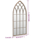 havespejl 100x45 cm jern sandfarvet