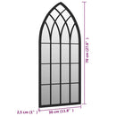 havespejl 70x30 cm jern sort