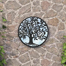 havespejl 40x2,5 cm rundt jern sort