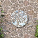 havespejl 60x2,5 cm rundt jern sandfarvet
