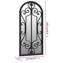 havespejl 100x45 cm jern sort